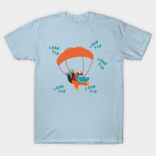 Vector illustration of a cute skydiver. T-Shirt